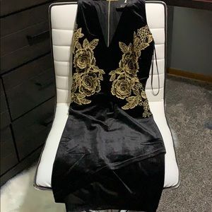 New! Black and gold body-con dress!